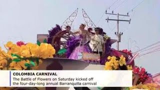 Colombias Barranquilla Carnival kicks off with Battle of Flowers [upl. by Steffi]