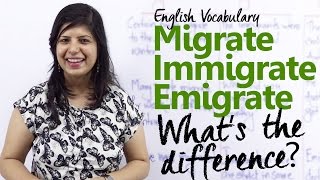 Migrate vs Immigrate vs Emigrate  Whats the difference  Free English Vocabulary lesson [upl. by Ennaxxor]