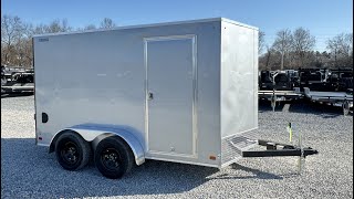 ITI Cargo 7x12 XE Series Tandem Axle Enclosed Cargo Trailer 7000 GVW Ramp Door Silver Exterior [upl. by Edya137]