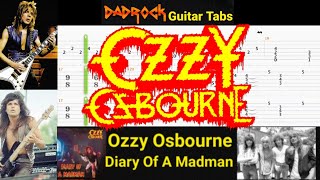 Diary Of A Madman  Ozzy Osbourne  Guitar  Bass TABS Lesson [upl. by Hegyera763]