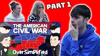 British Family Reacts  The American Civil War  Oversimplified  PART 1 [upl. by Worthington964]