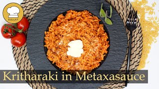 KRITHARAKI mit METAXAHACKFLEISCHSAUCE  Griechische Küche [upl. by Enoyrt385]