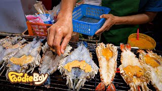 Seafood Market in Bangkok Thailand  Grilled Prawns Grilled Lobster [upl. by Hurlee]