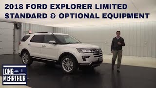 2018 FORD EXPLORER LIMITED OVERVIEW STANDARD amp OPTIONAL EQUIPMENT [upl. by Aniahs]