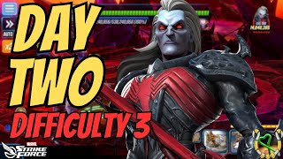 HOW TO BATTLEWORLD  BATTLEWORLD GUIDE  SIEGE DAY 2 DIFFICULTY 3  MARVEL Strike Force  MSF [upl. by Ynavoj]