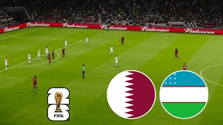 Qatar vs Uzbekistan 32  World Cup Qualification AFC  Match Highlights  Video Game Simulation [upl. by Eirolam]