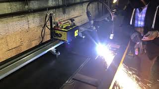 Gofer IV Plasma Cutting  beveling mild steel plate [upl. by Papotto]