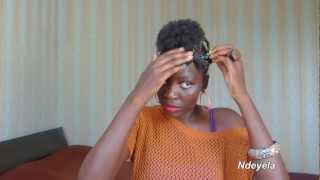 Cheveux naturels coiffures avec 5 tresses africainesNdeyela style [upl. by Claudy]