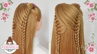 Peinados Faciles y Rapidos para Niñas con Trenzas para Cabello Largo [upl. by Annailuj8]