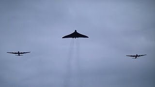 Avro Vulcan Bomber amp Double Avro Lancaster Bombers  The Three Sisters [upl. by Fernand]