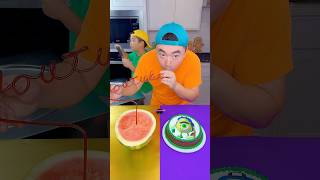 Monsters university vs watermelon juice ice cream challenge 🍨funny shorts by Ethan Funny Family [upl. by Haslam]