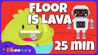 Floor is Lava Song Compilation  The Kiboomers Preschool Freeze Dances [upl. by Annuhsal]