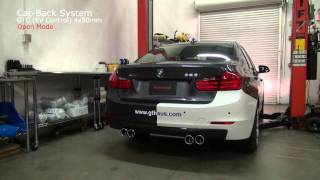 BMW F30 328i OEM vs Meisterschaft CATBACK GTC 4x90mm system [upl. by Jepum22]