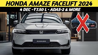 All New 3rd Gen HONDA AMAZE launching on 4th December 2024 Review 🔥  Dzire 2024 vs Amaze 2024 [upl. by Legna]