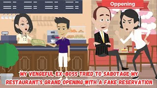 My Vengeful ExBoss Tried to Sabotage My Restaurants Grand Opening with a Fake Reservation [upl. by Ilah]