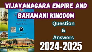 Vijayanagara Empire And Bahamani Kingdom  Class 9th  Social Science Question amp Answers  9th Class [upl. by Hayikaz976]