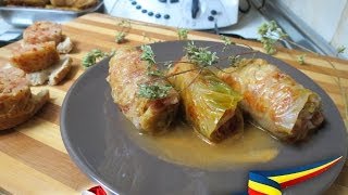 Rollitos de Repollo con Carne y Arroz Sarmale  Receta Rumana  Video 89 [upl. by Annocahs]