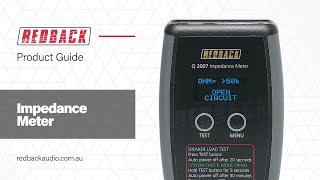 Redback Q2007 Digital Audio Impedance Meter [upl. by Ynney]