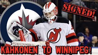 Winnipeg Jets Sign Kaapo Kahkonen to 1x1M Contract Jets Fan Reaction [upl. by Acinemod]