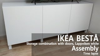 How to Assemble  IKEA 이케아 BESTÅ 베스토 수납콤비네이션도어 라프비켄 화이트 조립 [upl. by Ahsienahs]