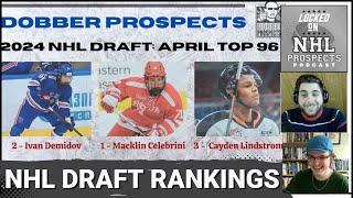 TOP 32 PROSPECTS  2024 NHL DRAFT  Dobber Prospects April Rankings [upl. by Nylkaj637]