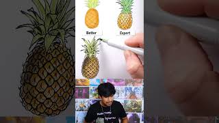 How to draw a pineapple noob vs pro [upl. by Elleina]