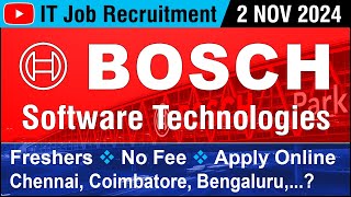 IT JOB  BOSCH Global Software Tech  Recruitment 2 NOV 2024  Chennai Coimbatore  in Tamil [upl. by Opportuna423]