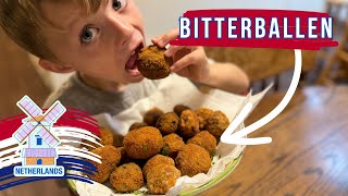 🇳🇱 American Kids Try Bitterballen  Food 176 of 1000 [upl. by Salvador]