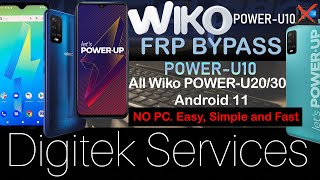 Wiko PowerU102030 Android 11 FRP Bypass NO PC Last Update 2021 Tricks All Android 11 Easiest Way [upl. by Cinomod692]