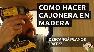 📐Como hacer una cajonera en madera  How to make a dresser 🔨 [upl. by Aicemaj]