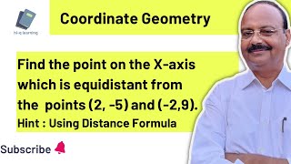 Find the point on the X axis which is equidistant from 2 5  and  2 9 [upl. by Nail]