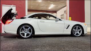 Single Owner Diamond White 2014 Mercedes Benz SL550 Twin Turbo V8 Top Operation 11072024 [upl. by Oria646]