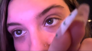 asmr  repeating “lower lash line” w hand movements  personal attention [upl. by Carhart]