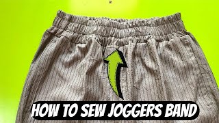 HOW TO SEW WAISTBAND joggers sewing sew [upl. by Yde]