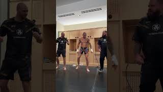 Alex Poatan Pereira and team with the Coolest Prefight warm up Dance Shorts UFC303 [upl. by Diraf]