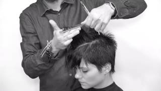 Short rounded Pixie Scissor over comb Haircut  Teaser [upl. by Yanttirb]