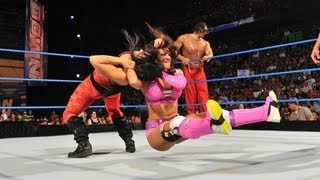 The Great Khali amp Layla vs Antonio Cesaro amp Aksana SmackDown July 3 2012 [upl. by Aralc]