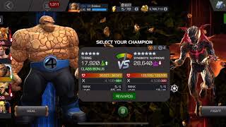 The Thing vs Symbiote Supreme Act 616 buffed up pilfer regeneration node MCOC [upl. by Nongim]