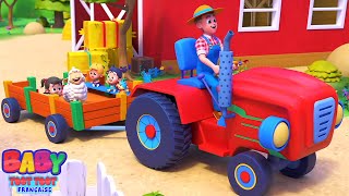 Roues Sur le Tracteur 3d Comptines et Chansons en Français  Baby Toot Toot [upl. by Aicilak]