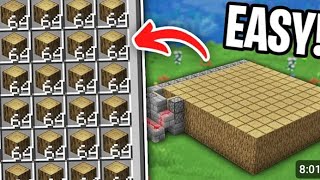 Easiest 121 AFK Tree Farm in minecraft bedrock edition unlimited wood farm viralvideo [upl. by Retxab]