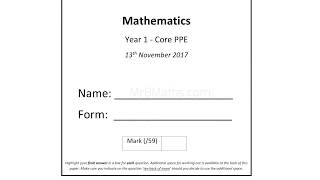 A Level Mathematics  Year 12  November 2017 PPE  Core Year 1 [upl. by Isej]