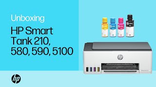 How to unbox amp set up  HP Smart Tank 210 580 590 5100 printers  HP Support [upl. by Rayford451]