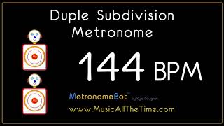 Duple subdivision metronome at 144 BPM MetronomeBot [upl. by Noe]