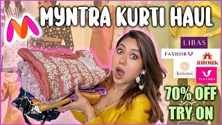 HUGE MYNTRA Designer Kurti Haultryon 70 OFF Sale Online Shopping  ThatQuirkyMiss [upl. by Eixid]