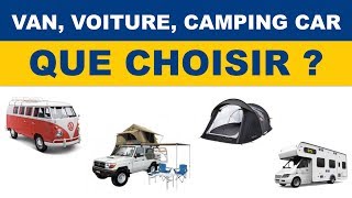 Van Voiture Tente Camping Car  Que Choisir en Road trip [upl. by Adnylam]