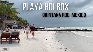 🐚Playa Holbox Hidden Gem 4K Virtual Beach Walking Tour on Isla Holbox Yucatan Mexico Jan ‘24 [upl. by Arev]