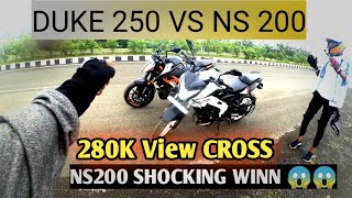 NS 200 BS6 VS DUKE 250 BS6  Drag Race battle  Ns 200 shocking Win 😱😱 [upl. by Yr]