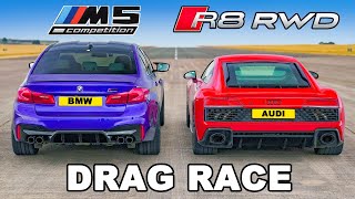 BMW M5 Competition v Audi R8 DRAG RACE [upl. by Warrick]