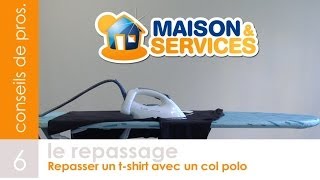 Repasser et plier un tshirt avec un col polo  Vidéo n°6 [upl. by Edieh]