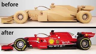 Transformation of a Cardboard Formula 1 into a Ferrari F1 Racing Car [upl. by Goldie]